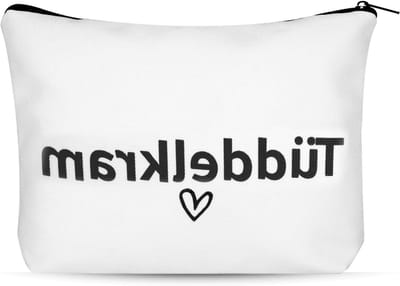 SnelShoppen - Cosmetica Tas Klein, Waterafstotend Linnen, Wit, Toilettas voor Vrouwen, Persoonlijk Cadeau voor Meisjes, Geschikt voor Feest, Reizen, D