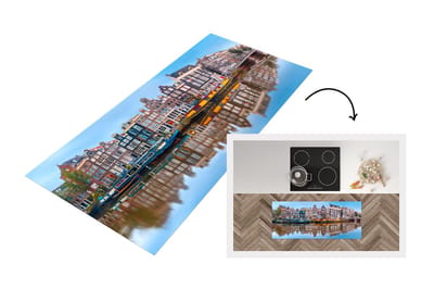 Keukenloper - Loper keuken - Amsterdam - Panorama - Grachten - 120x50 cm - Keukenloper vinyl