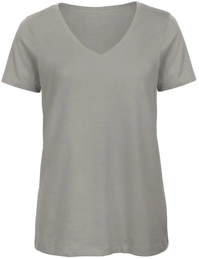 Dames-T-shirt met V-hals B&C Organic Inspire