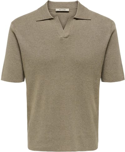 ONLY&SONS - ONSTRAVIS REG 12 SS MEL KNIT NOOS - Heren - Polo's
