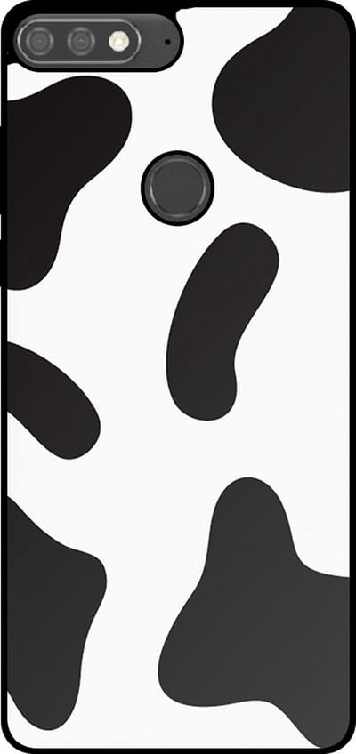 Smartphonica Telefoonhoesje Geschikt voor Huawei Y7 Prime (2018) met Koeienvlekken Opdruk - TPU Backcover Case With Cow Patches Design geschikt voor Huawei Y7 (2018)