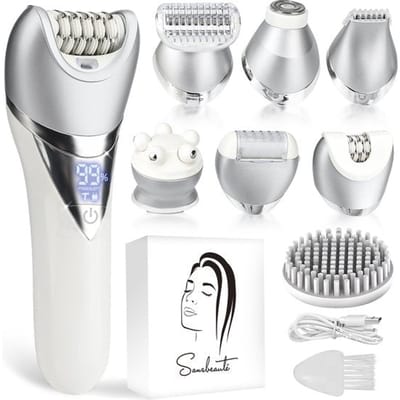 Sansbeauté® 7 in 1 Ladyshaves voor Vrouwen - Gezicht - Oksels - Benen - Epilator - Trimmer voor Vrouwen & Dames - Bikinitrimmer Dames - Scheerapparaat Vrouw