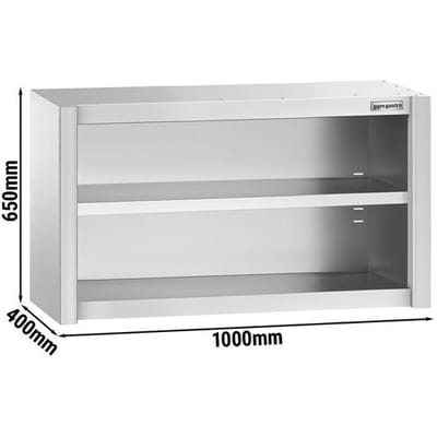 GGM Gastro Edelstahl Wandhängeschrank PREMIUM - 1000x400mm - ohne Schiebetür - 650mm hoch Zilver