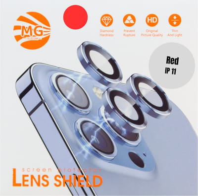 Geschikt Voor iPhone 11 Camera Lens Protector - Rood - Eenvoudige Installatie - Camera Protector iPhone 11 - Roestvrij Staal - Gehard Glas - Screenprotector