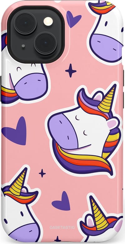 Casetastic Hoesje Geschikt voor Apple iPhone 15 Magsafe - Stijlvolle Beschermende Duo-layer Case - Unicornhart