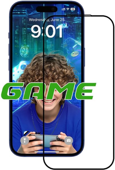 Beschermfolie Mat Scherm Anank 5X Versterkt voor Apple iPhone 17 Pro, Gehard Glas, Volledige Lijm, 2.5D, Zwart