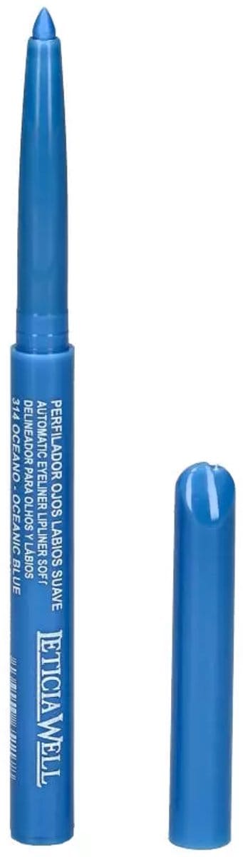 Leticia Well - Licht Blauw/Oceanic Blue lippotlood en oogpotlood draaibaar zacht / Automatic Eyeliner Lipliner Soft - Nummer 33314 - 1 stuks