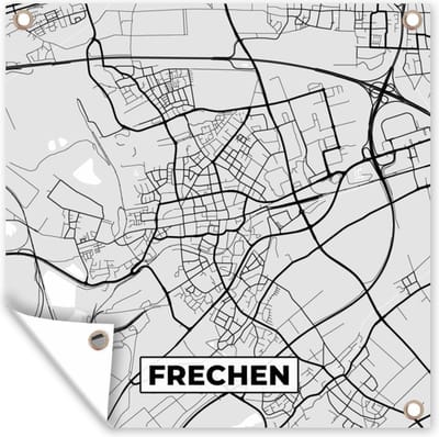 Tuin poster Kaart - Duitsland - Frechen - Plattegrond - Stadskaart - 200x200 cm - Tuindoek