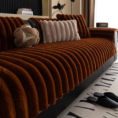 Effen Kleur Antislip Bankmat Mode Pluche L-Vorm All-inclusive Hoek Stoelhoes Winter Warm Bankkussen Handdoek Woonkamer 70x70cm 1pcs