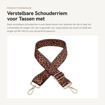 Dailygoods- Schouderriem Verstelbaar 80-140 cm - Brede Tasriem - Karabijnhaak - Duurzaam Nylon - Schouderband voor Dames/Heren