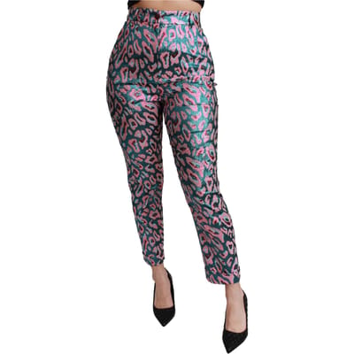 Dolce & Gabbana Vrouwen Multicolor Gedessineerde Geknipte Hoge Taille Broek
