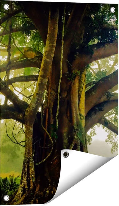 Gards Tuinposter Grote Levensboom met Veel Takken - 40x60 cm - Tuindoek - Tuindecoratie - Wanddecoratie buiten - Tuinschilderij