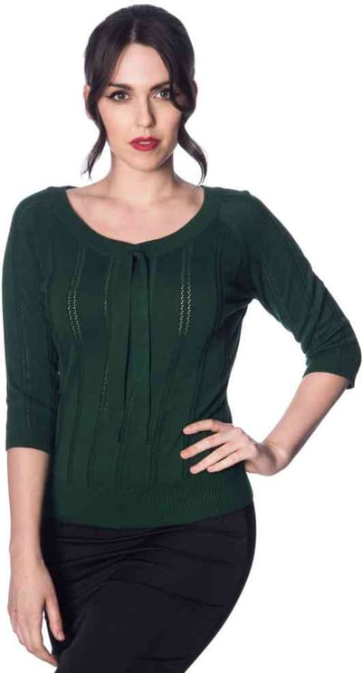 Dancing Days - BELLE BOW PIONTELLE Longsleeve top - XL - Groen