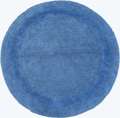 Homescapes ronde badmat blauw 80 cm gemaakt van 100% katoen