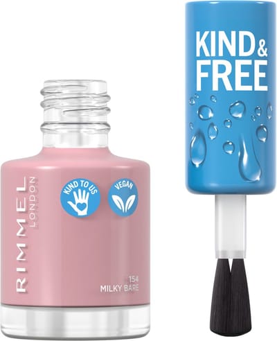Kind & Free Clean Nail Polish 154 Milky Bare 8 ml – Nail Polish, High Shine, For Women, Milky Bare, Plant-Based Formula, Suitable For Daily Wear