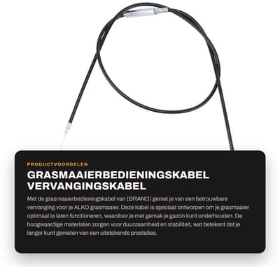 Dailygoods- Grasmaaierbedieningskabel 1,4 M - Vervanging - Tuingas - Tractiemotor - Hoogwaardig Rubber/Staal - Flexibel en Duurzaam - Bedieningskabel