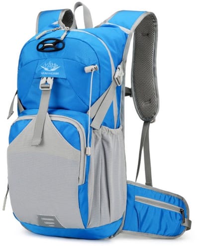 CarryQuest® - 20-35L Outdoor Camping Rugzak - Waterdichte Ademend Nylon Sporttas met Drinksysteem, Rugventilatie, Front-/Toploader & 51x24x11 cm - Blauw