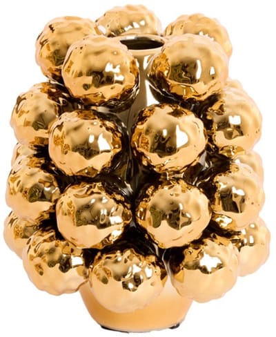 Vaas deco Ø14,5x17 cm BUTANG keramiek metallic goud