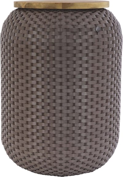 Handed By - Bijzettafel met opbergruimte - Rond - Praktisch - Sidetable - Opberger - Handed By Halo High - bruin - dark taupe