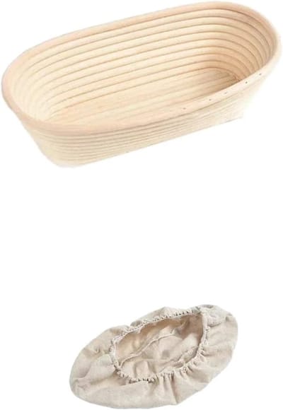 Brood Gistmand - Rieten Mand - Zuurdesem Bakken - Natuurlijk Rotan - 25 x 15 x 8 cm - Houtkleur