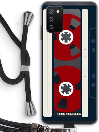 Case Company® - Hoesje met koord geschikt voor Samsung Galaxy A03S hoesje met Koord - Here's your tape - Telefoonhoesje met Zwart Koord - Bescherming aan alle Kanten en Over de Schermrand