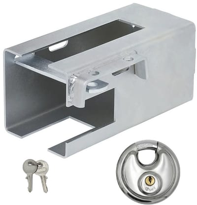 Proplus Aanhanger dissel slot - met B-Safe discusslot van 70 mm - verzinkt staal - met 2 sleutels - zilver