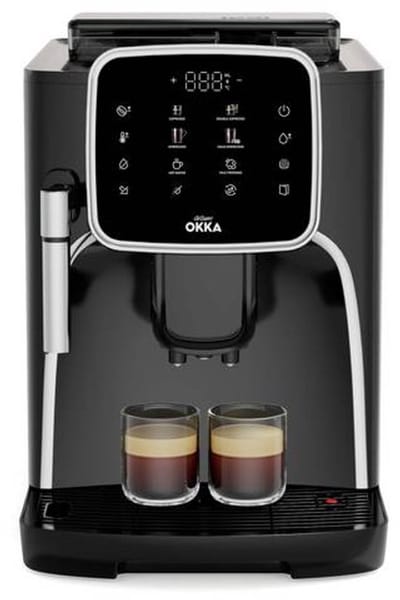 Arzum OKKA Espresso Pro M Automatische Espressomachine OK0030-0500 | Chroom - 11 Koffiepecialiteiten - Touchscreen - Melkopschuimer - Verstelbare temperatuur en maalgraad - 19 bar - Kopjesverwarmer - Automatische reiniging - 1450W