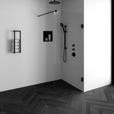 Brauer Void inloopdouche helder glas 90x200 incl. glascoating mat zwart