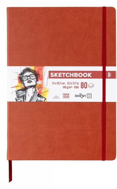 Darwi DFY - Schetsboek - A4 - 140 g - Terracotta - 80 vellen