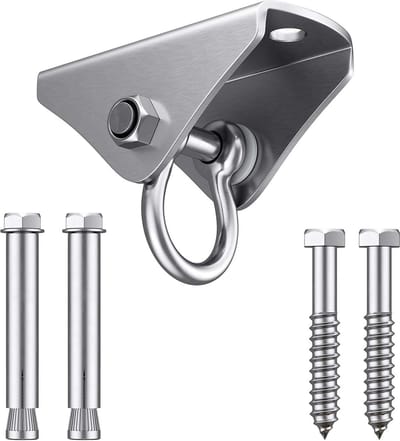 Schommelhaak - Ophanghaak - Ophangen bokszak, schommel, schommelstoel en hangstoel - Hangmat Plafondhaak - 360 Graden Draaibaar - 70*42*61mm - zilver - RVS