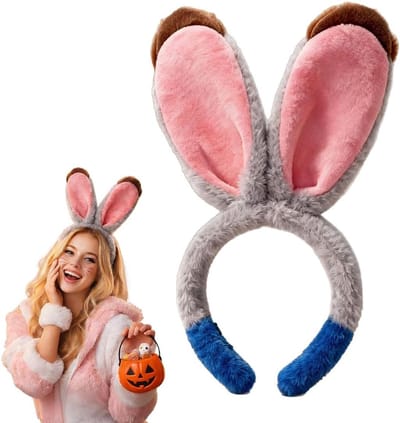Kostuum met Pluche Konijnenoren en Hoofdband voor Carnaval, Pasen, Verjaardagen en Cosplay, Perfect Cadeau voor Kinderen