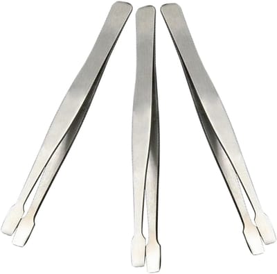 Roestvrijstalen Pincetten - Precisie Tool - Knutselen en Hobby - Set van 3 stuks - 12 cm lengte - Zilver