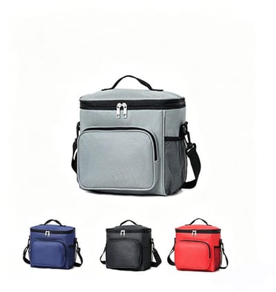 KZQ Geïsoleerde Lunchtas - Herbruikbare, geïsoleerde lunchtas, waterdicht en lekvrij - Met verstelbare schouderband, opvouwbaar - Unisex, geschikt voor werk en picknicks - Zwart
