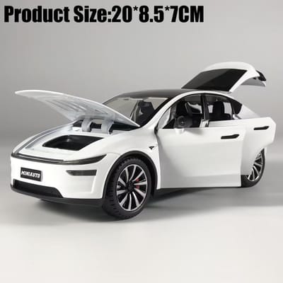 1:24 Model Y Facelift Off Road SUV Legering Metaal Diecast Modelauto Geluid & Licht Pull Back Kinder Speelgoed Verzamelingen Verjaardagscadeau white