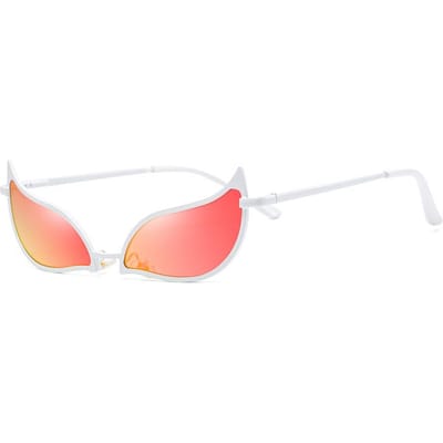 PVC Zonnebril Doflamingo Cosplay Bril Anime Cat Eye Zonnebril voor Vrouwen Mannen Grappige Kerstcadeau Feest Rekwisieten wit