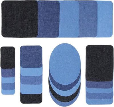 Jeans Reparatieset - Opstrijkbare Patches - Kleding Herstellen - 25 Stuks Set - 12.5 x 12.5 cm