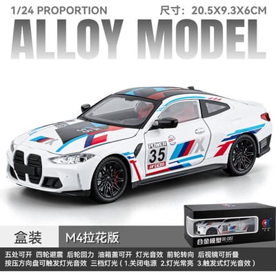 1:24 Bmw M4 G82 Nr. 35 Track Sports Coupe Legering Metaal Diecast Modelauto Huisdecoratie En Verzamelobjecten Hobby Display Ornamenten