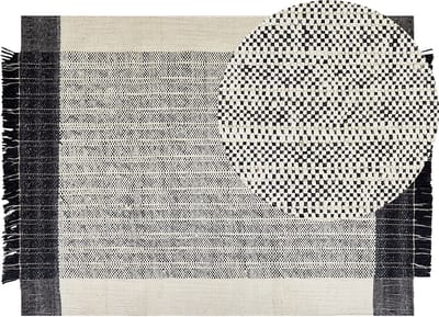 KETENLI - Modern vloerkleed - Gebroken wit - 160 x 230 cm - Wol