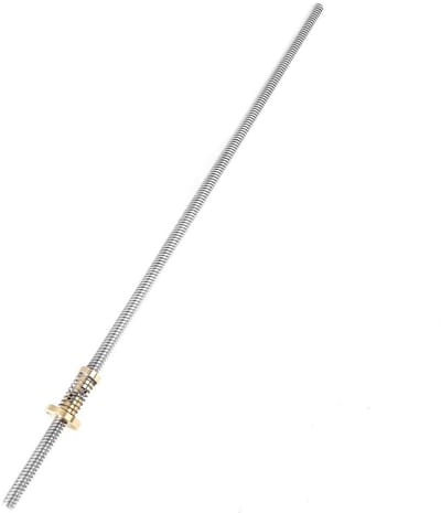 Dailygoods- Loodschroef Roestvrij staal 400mm - T8 Moer - Trapeziumvormig - Draadstang - Lineaire Bar - Voor 3D-printermachine - Trapeziumschroef