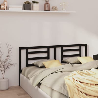 vidaXL - Hoofdbord - 206x4x100 - cm - massief - grenenhout - zwart
