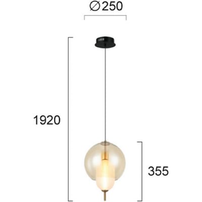 Viokef LED hanglamp Adol, amberkleurig, Ø 25 cm, glas