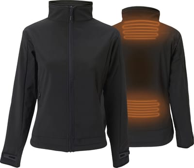 Verwarmde softshell jas - Slim fit voor dames - met extra warme fleecevoering - Super power technologie - Zwart