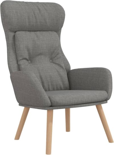 vidaXL - Relaxstoel - met - voetenbankje - stof - lichtgrijs