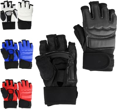 Bokshandschoenen Kinderen - Karate MMA Handschoenen - Vechtsport Training - Open Handpalm Ontwerp - XXS - Zwart