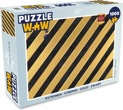 Puzzel Patronen - Strepen - Goud - Zwart - Legpuzzel - Puzzel 1000 stukjes volwassenen