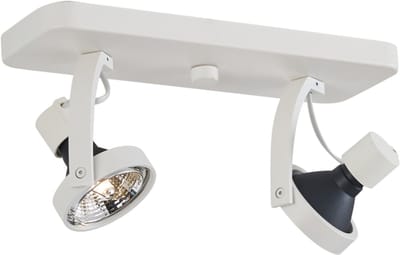 QAZQA vo - Design Plafondspot | Spotje | Opbouwspot - 2 lichts - L 30 cm - Wit - Woonkamer | Slaapkamer | Keuken