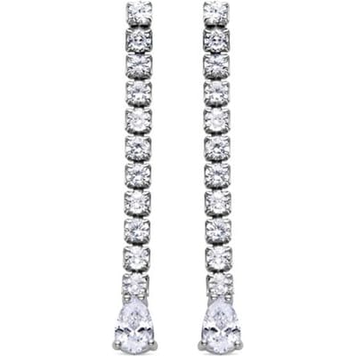 Luxenter Sterling zilveren 925 oorbellen met gerhodineerde briljant zirkonia - Guoi