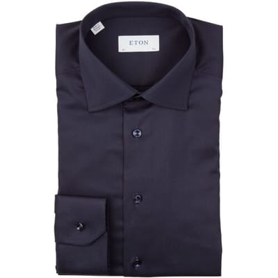 Eton Overhemd Signature Twill Uni Contemporary Fit Navy / male