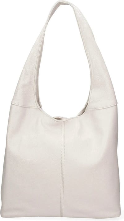 Beige Leren Schoudertas - Trendy Leren Schoudertassen - Italiaans Leder - Dames Tassen - Beige
