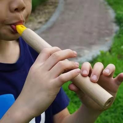 Muziek Instrument Speelgoed voor Kinderen Beuken Houten Fluit Tuba Klarinet Zes-Gats Muziek Instrument Houten Speelgoed Oefen Longcapaciteit geel